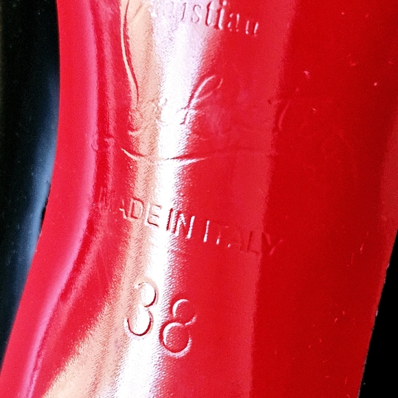 Christian LouBoutin Kate Pumps Patent calf leather Black Size 38 Fits 7-7.5 US - Picture 9 of 16